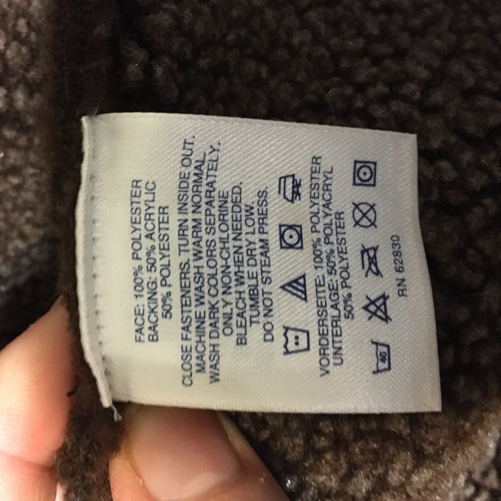 Lands End ladies xl faux suede Sherpa brown jacket - Picture 3 of 9